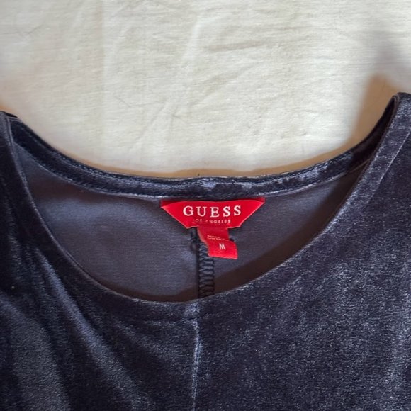 Guess Navy Blue Velour Criss Cross Detail Bust Bodycon Cocktail Dress - Picture 4 of 4